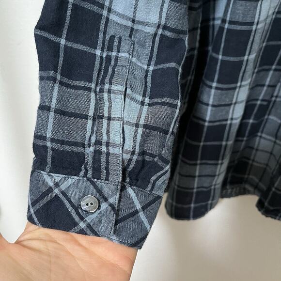 J. Jill 2-Ply Gauze Plaid Button Tunic Shirt Size L Lightweight Western Barn - Picture 4 of 8